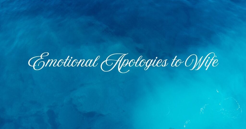 Emotional Apologies to Wife