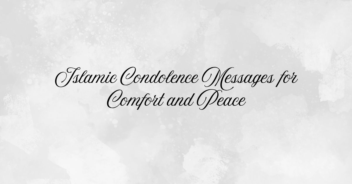 Islamic Condolence Messages