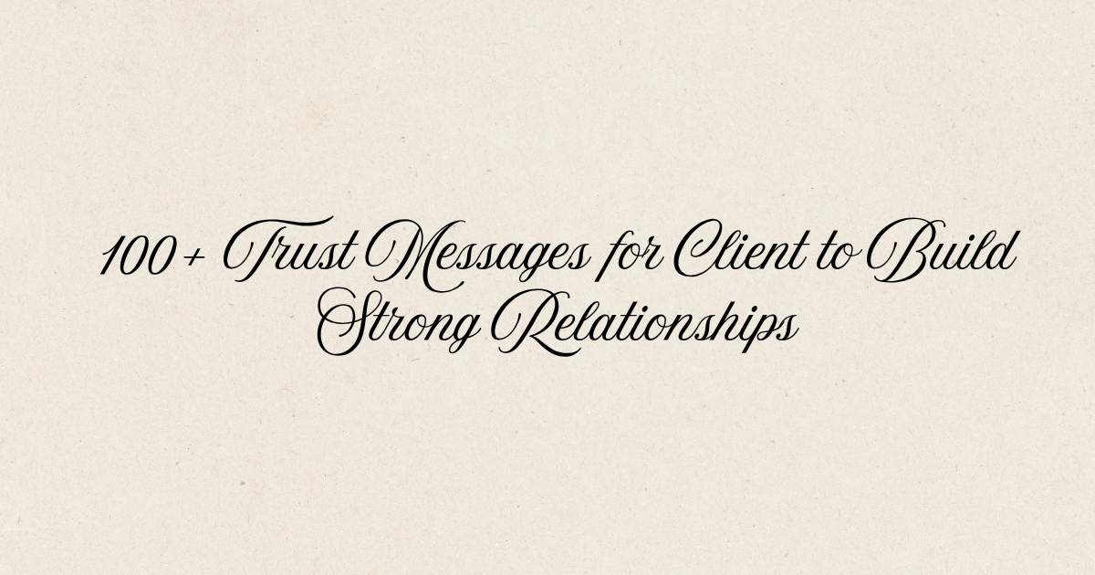 Trust Messages for Client