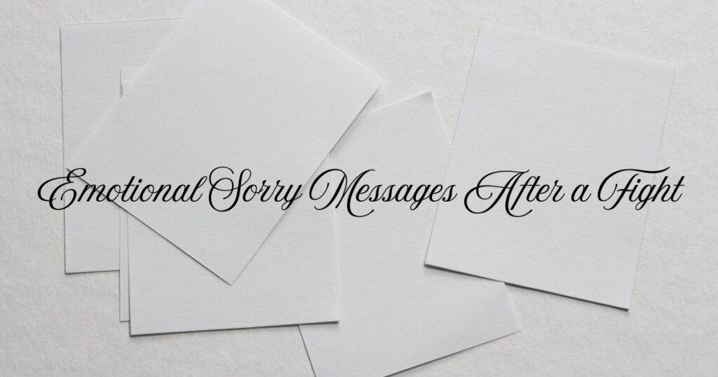 Emotional Sorry Messages After a Fight