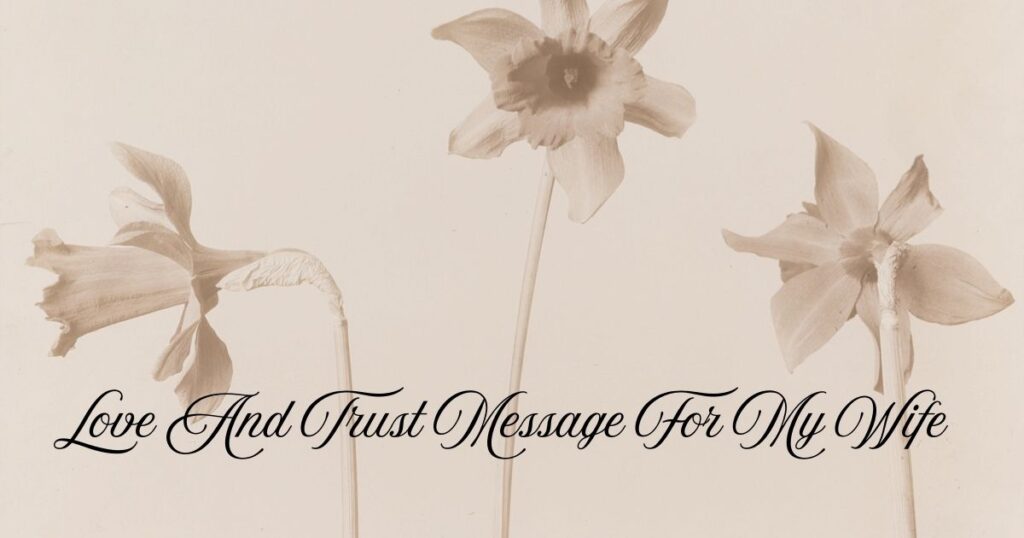 Love And Trust Message For My Wife