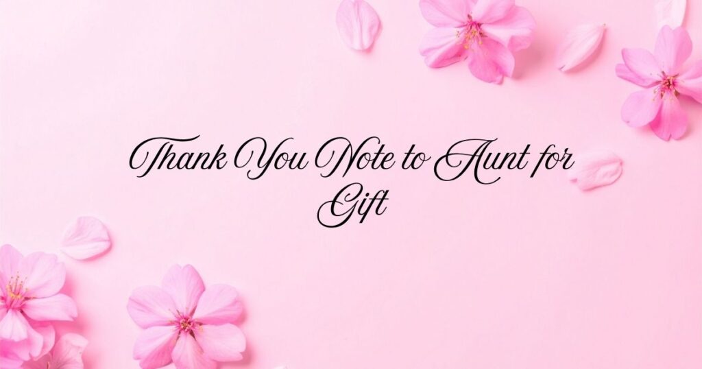 Thank You Note to Aunt for Gift